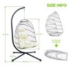 Patio Swing Egg Chair With Metal Stand,PE Rattan Egg Chair,Hanging Basket Chair,Hammock Chair -Maison Boucle - 2 of 4