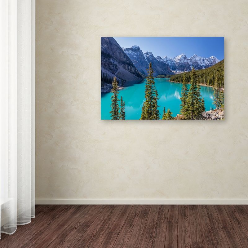 Trademark Fine Art -Pierre Leclerc 'Turquoise Moraine Lake' Canvas Art, 3 of 4