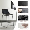 Bar Stools Set of 2, Counter Height Bar Stool with Back & Metal Leg, Faux Leather Upholstered Bar Chair for Kitchen Island Living Room Bar - 4 of 4