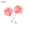 Unique Bargains Wedding Ceremony Anniversary Groom Silk Metal Rose Boutonnieres 24 Pcs - 3 of 3