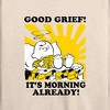 Women's - Peanuts - Its Morning Already Lightweight French Terry Wide Neck Long Sleeve Shirt - 2 of 4