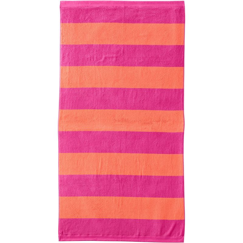 Lands' End Cabana Rugby Stripe Beach Towel, 1 of 2