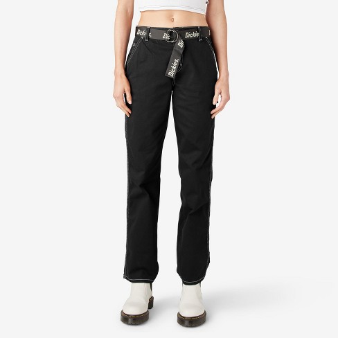 Dickies Women's Relaxed Fit Carpenter Pants, Black (BKX), 24