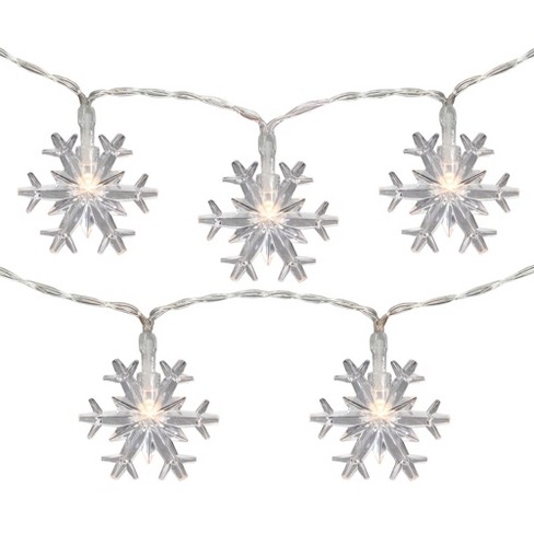 Northlight 10 Count LED Snowflake Christmas Fairy Lights 4.25ft Copper Wire