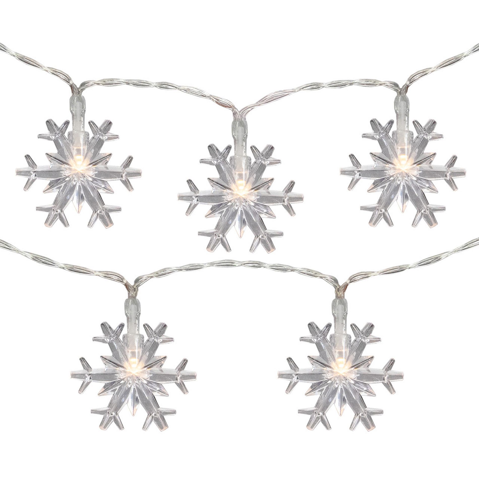 Northlight LED Snowflake Christmas Fairy Lights - 4.25' Copper Wire - 10ct