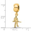 Black Bow Jewelry 14k Yellow Gold Plated Sterling Silver West Virginia Mountaineers NCAA Bead Charm - 3 of 4