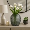 Decorative Glass Vase with Woven Finish for Living Room Decor - Modern Flower Vase for Home, Bedroom, and Office Decor - Gray - 3 of 4