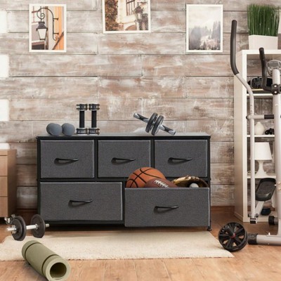 SKRAN Dresser For Bedroom, Storage Drawers, Tall Large Fabric Storage Tower Organizer With Metal Frame Wooden Top For Nursery
