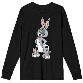 Long Sleeve Classic 3xl Target Character Looney Mens Cartoon Split Black Tunes - Tee : Bugs Bunny