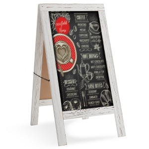 Casafield 40" x 20" A Frame Chalkboard Sign, Double-Sided Magnetic Wooden Menu Board for Cafés, Restaurants, Sandwich Shops, Sidewalks, and Weddings - 1 of 4
