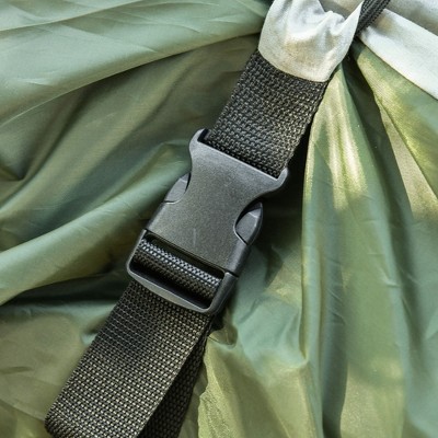 Outsunny Green 2-Person Folding Camping Cot with Air Mattress and Pillows