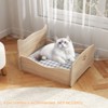 Tangkula Elevated Pet Bed Frame Indoor Large Cat Bed w/ Rails Cute Headboards Animals Bed - 3 of 4