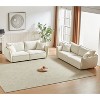 3-Seater + 3-Seater Combo Sofa Modern Living Room Sofa, Linen Fabric Sofa, Wooden Frame with 4 Pillows, Apartment Sofa Furniture - 2 of 4
