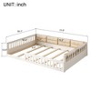 Kumasinova Full Size Toddler Floor Bed for Kids,Platform Bed with Guardrails and Fluffy Pillows,Floor Bed Frame for Bedroom,Living Room - 2 of 4