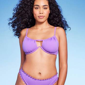 Women's Tunneled Neckline Underwire Bikini Top - Shade & Shore™ Purple