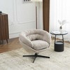 CAVINAS Chenille Upholstered Accent Chair with Metal Base Frame,Modern Swivel Chair with Removable Cushion for Bedroom,Reading Room - 4 of 4