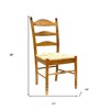 HomeRoots Straw And Brown Wood Ladder Back Dining Side Chair - 3 of 4