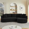 120" Modern Curved Corduroy Sectional Sofa with 2 Throw Pillows, Oversized L-Shape Sleeper Couch for Living Room or Family Lounge–The Pop Home - 2 of 4