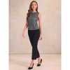 INSPIRE CHIC Women's Tweed Elegant Plaid Print Sleeveless Crew Neck Waist Buckle Back Zipper Top - 4 of 4