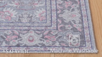 Serapi Blue Cotton Viscose Machine Washable Runner Rug