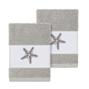 Linum Home Textiles 100% Turkish Cotton LYDIA Embellished Towel Set - 1 of 2
