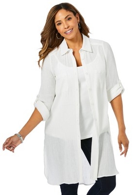Jessica London Women's Plus Size Gauze Mega Tunic