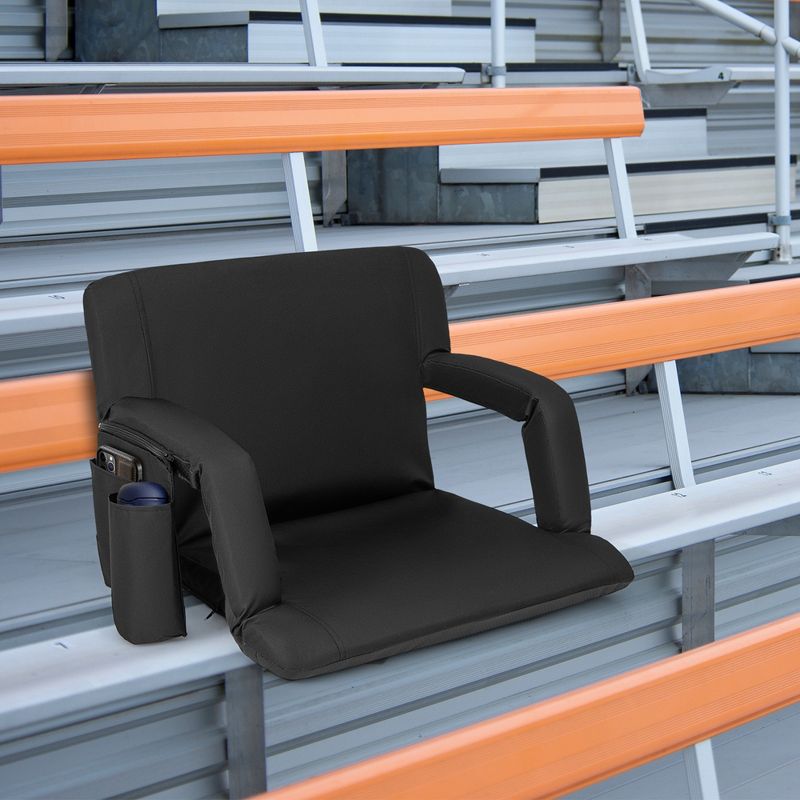 Costway 1/2 PCS Stadium Seat for Bleachers with Back Support 6 Adjustable Positions, 2 of 11