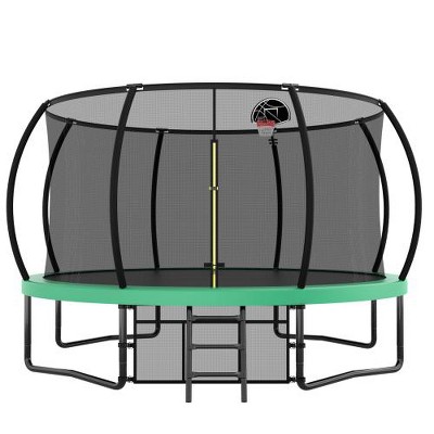 BestParts 14FT Trampoline with Safety Enclosure, Ladder & Anti-Rust Coating