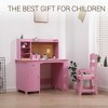 Kids Desk, Study Desk and Chair Set for Boys and Girl, Wooden Kids Writing Table with Bookshelf, Bulletin Board, Cabinet and Drawer for Ages 3-8 - 3 of 4