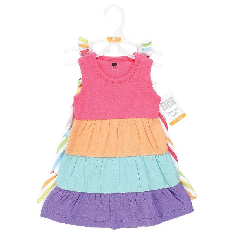 Hudson Baby Girl Cotton Dresses, Rainbow Stripe, 2 of 7