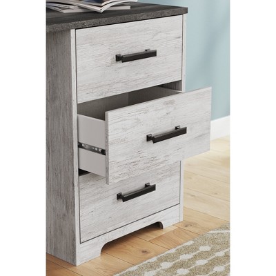 Gray and White Wood Home Office Desk with Drawers