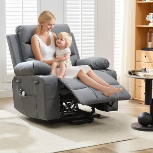 TackView Power Lift Recliner Sofa with Massage & Heat – Oversized Recliner Sofa with 2 Cup Holders, Home Theater Seat - 1 of 4