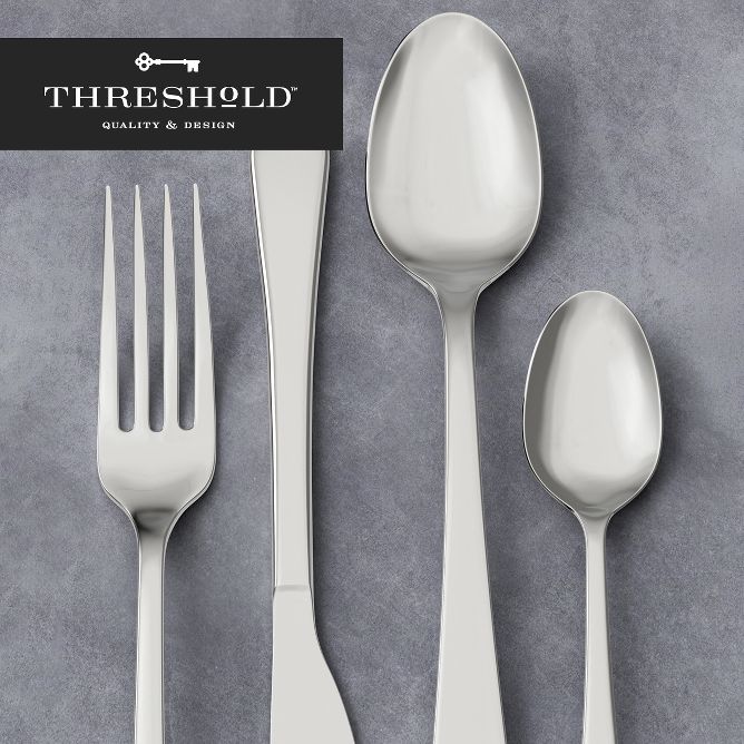 45pc Shapleigh Flatware Set Matte Black - Threshold™ : Target