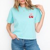 Simply Sage Market Coquette Strawberry Watercolor Boxy Crop Top - 3 of 4