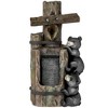 Outsunny 22.8" Outdoor Water Fountain, 3-Tier Floor Standing Resin Bears on Log Waterfall Fountain with LED Lights, Pump - 4 of 4