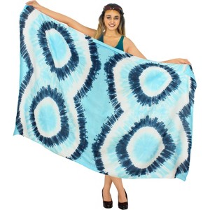 LA LEELA Women's Summer Bikini Wraps Beach Wrap Coverup Sarong Skirt Swimsuit Swimwear Cover Up for Women One Size Multicolored, Tie Dye Design - 1 of 4