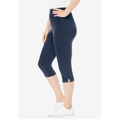 Woman Within Plus Size Stretch Cotton Capri Legging