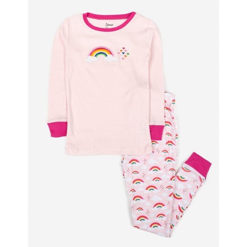 Leveret Kids Two Piece Cotton Pajamas Rainbow - Pink 10 Year : Target