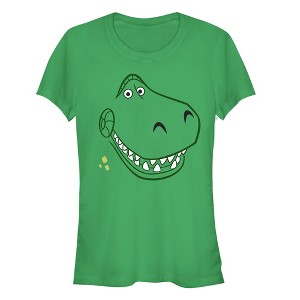 Juniors Womens Toy Story Grinning Rex Face T-Shirt - 1 of 3