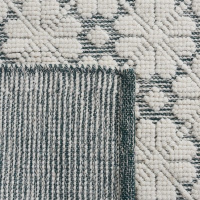 Elegant Ivory Wool 5' x 8' Hand-Knotted Area Rug