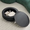 31.49" Round Fluted Coffee Table with Hidden Storage, Modern Pedestal Cocktail Table for Living Room, Apartment - Panipeachy - 2 of 4