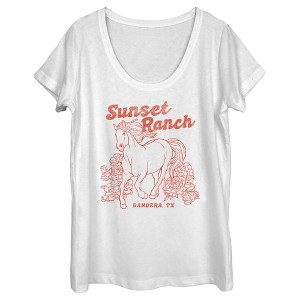 Women's Lost Gods Distressed Sunset Ranch Scoop Neck - 1 of 4