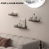 Attop Moon Phase Wall Shelves Brown Black, 3 Pack Small Floating Book Plant Shelves for Bedroom Kid Room - 4 of 4
