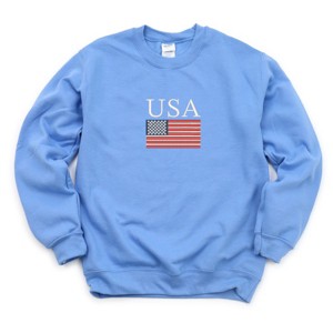 Simply Sage Market Embroidered USA Flag Sweatshirt - 1 of 4