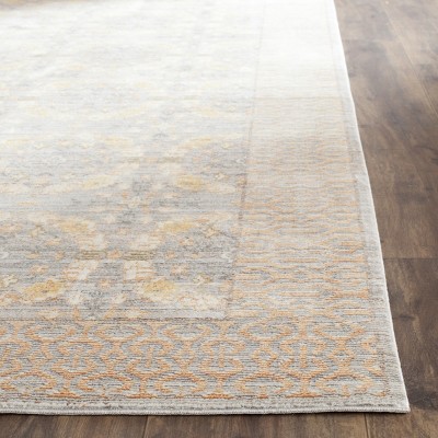 Valencia Light Gray and Multi Synthetic Area Rug 5' x 8'