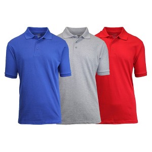 Galaxy By Harvic Men's Short Sleeve Pique Polo Shirt-3 Pack - 1 of 2