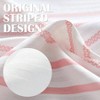Pink and White Striped Waterproof Shower Curtain Set, 70x72 Inches, Modern Farmhouse Style, 12 Hooks, Machine Washable - 3 of 4