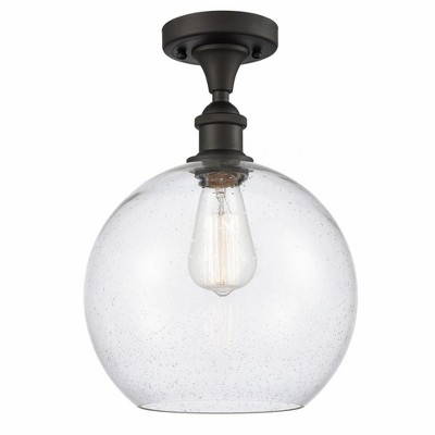 Athens - 1 Light Semi-Flush Mount In Industrial Style-15 Inches Tall and 10 Inches Wide