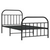 vidaXL Metal Bed Frame without Mattress with Headboard Black Twin XL - 3 of 4