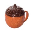Transpac Dolomite 6.25 in. Harvest Patterned Acorn Mug with Lid - 3 of 4